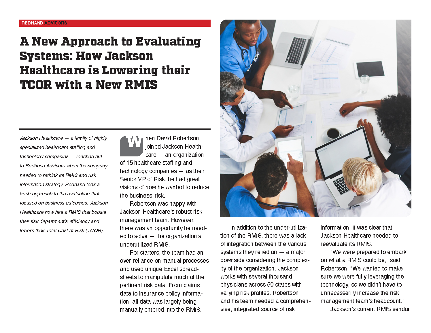 Redhand Advisors - Jackson Healthcare Case Study